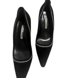 Manolo Blahnik Black Women's Shoes, Vero Cuoio